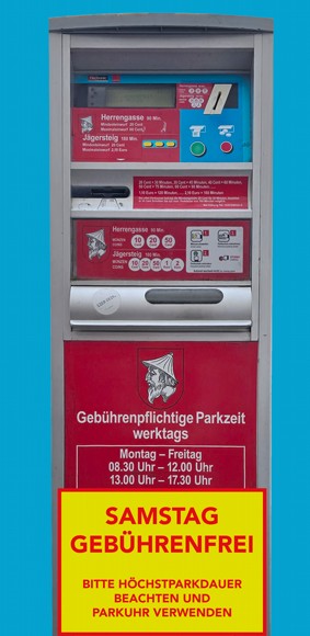 Samstags gebührenfrei Parken!