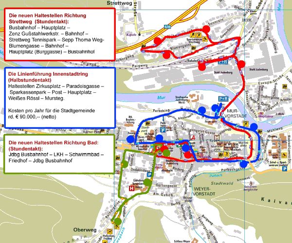 Die Streckenführung des Citybus Neu Die Streckenführung des Citybus Neu