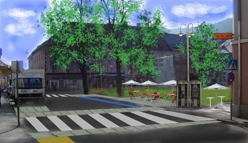 So soll der neue Hauptplatz ausschauen - Montagen 01: Stadtamt Judenburg, H. Kreiter 