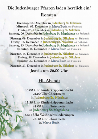 Roraten in den Judenburger Pfarren 2025